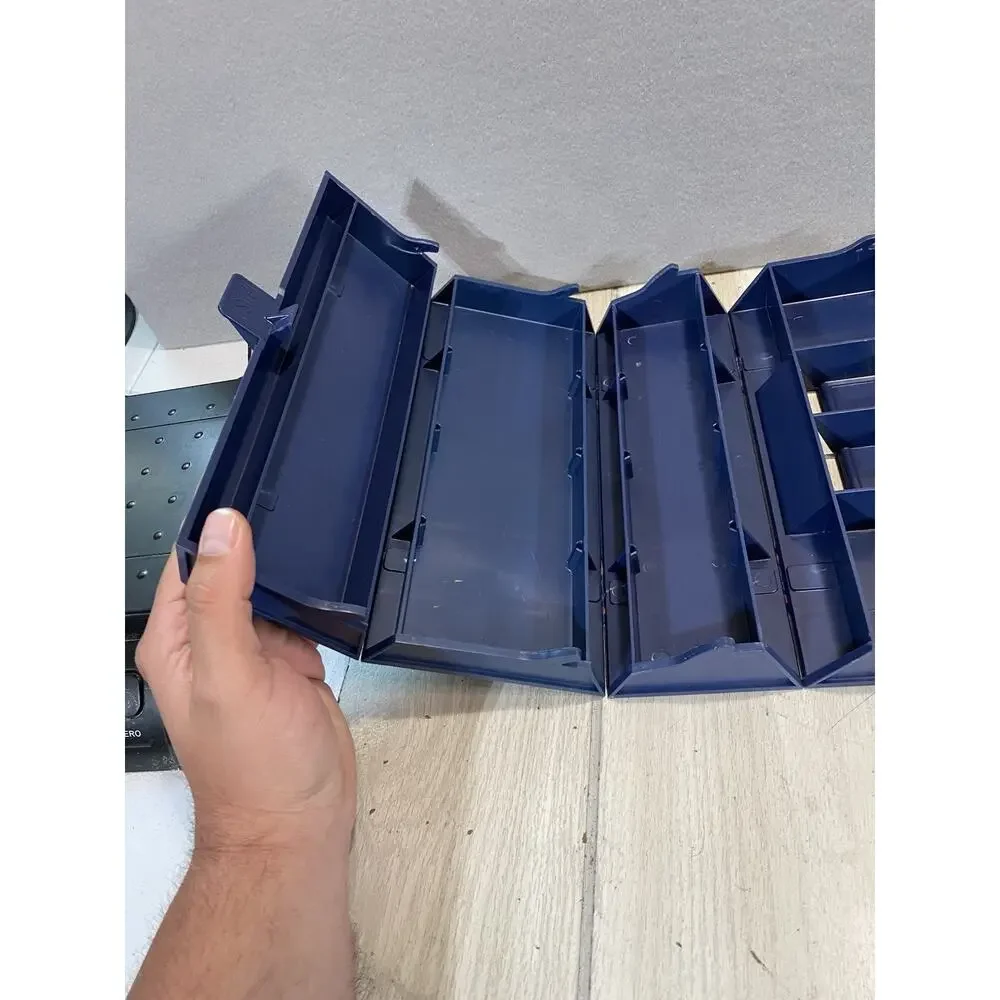 Blue VINTAGE ROLYKIT ROLL UP BOX PORTABLE STORAGE Organizer Tackle Crafts Sewing